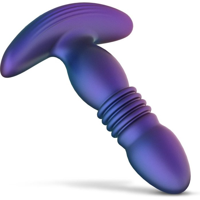Фиолетовая анальная вибропробка с поступательными движениями Supernova - Hueman. Фотография 7.