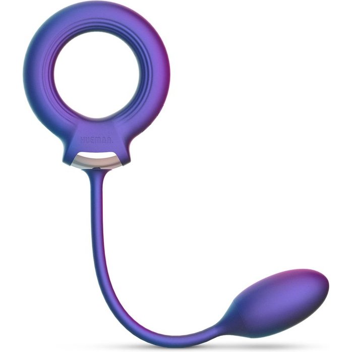 Фиолетовое эрекционное виброкольцо с анальным шариком Eclipse - Hueman. Фотография 4.