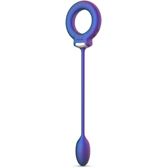 Фиолетовое эрекционное виброкольцо с анальным шариком Eclipse - Hueman. Фотография 6.