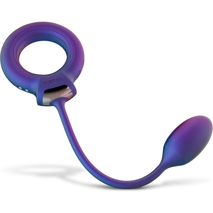 Фиолетовое эрекционное виброкольцо с анальным шариком Eclipse - Hueman. Фотография 7.