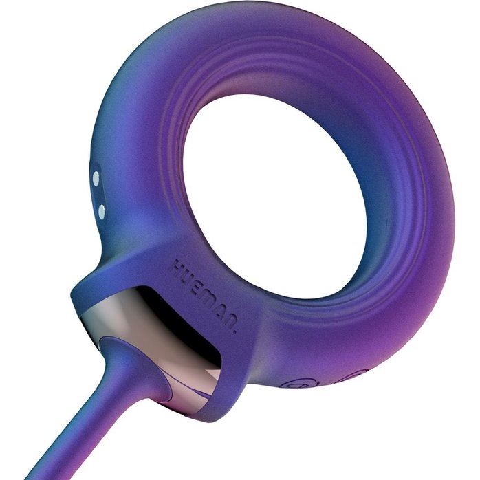 Фиолетовое эрекционное виброкольцо с анальным шариком Eclipse - Hueman. Фотография 8.