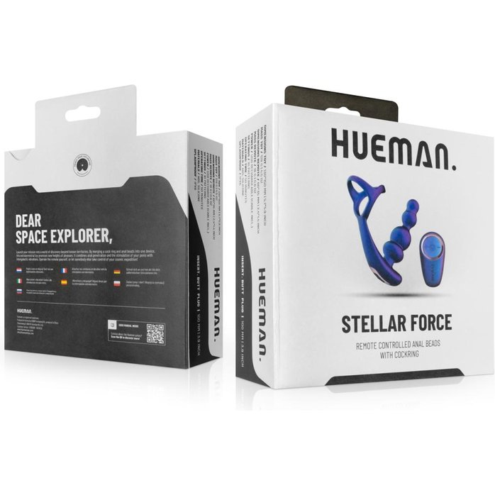 Фиолетовое эрекционное виброкольцо с анальной ёлочкой Stellar Force - Hueman. Фотография 2.