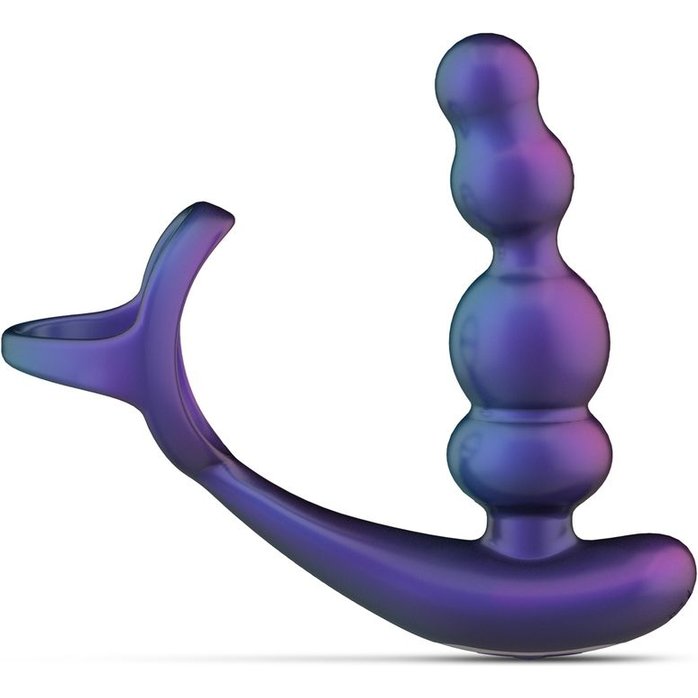 Фиолетовое эрекционное виброкольцо с анальной ёлочкой Stellar Force - Hueman. Фотография 3.