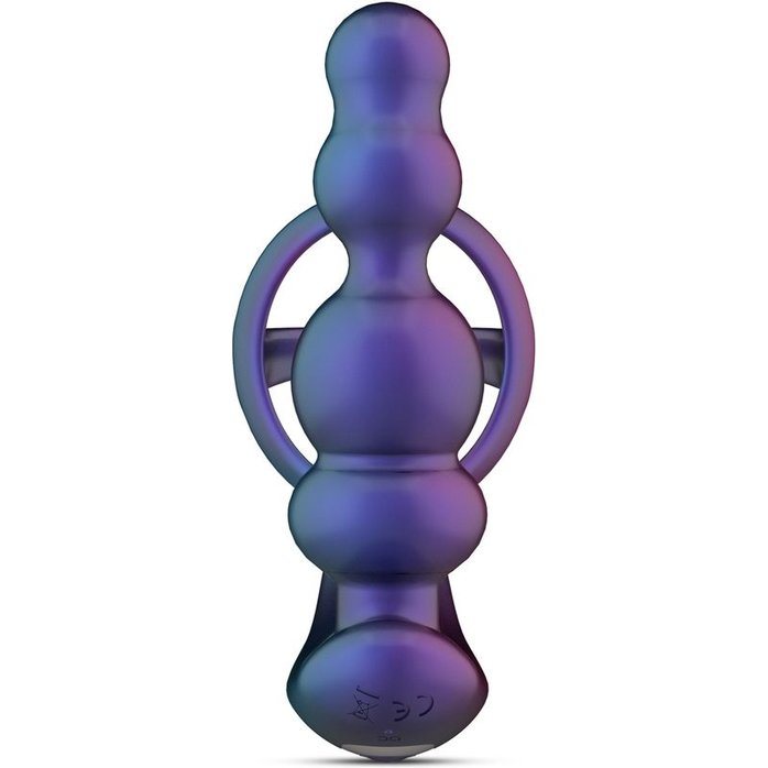 Фиолетовое эрекционное виброкольцо с анальной ёлочкой Stellar Force - Hueman. Фотография 4.