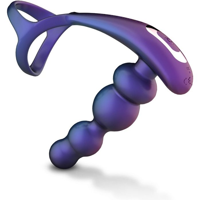 Фиолетовое эрекционное виброкольцо с анальной ёлочкой Stellar Force - Hueman. Фотография 6.