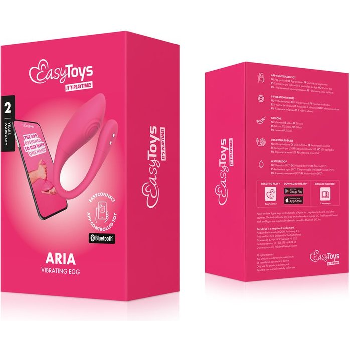 Розовое интерактивное виброяйцо Aria - EasyConnect. Фотография 11.