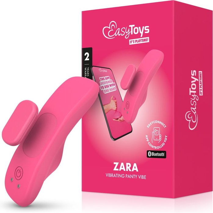 Розовый интерактивный вибростимулятор в трусики Zara - EasyConnect