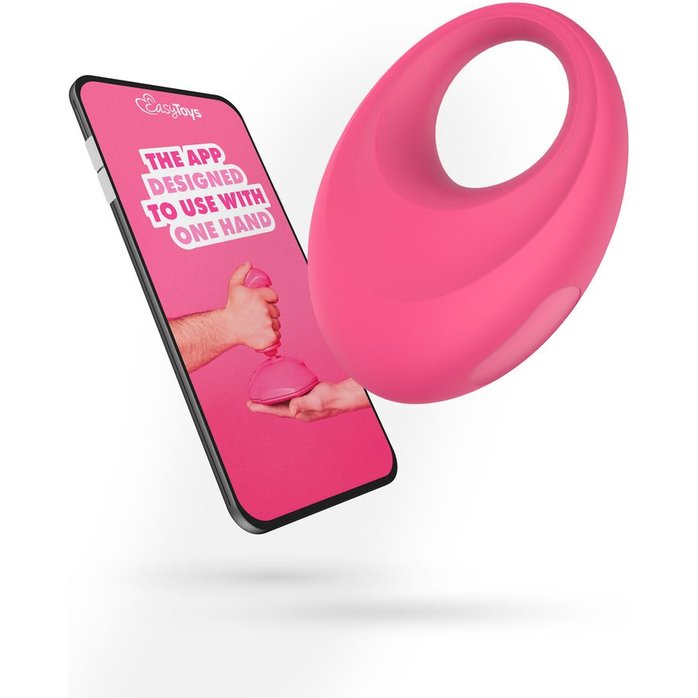 Розовое интерактивное эрекционное виброкольцо Leo - EasyConnect. Фотография 11.