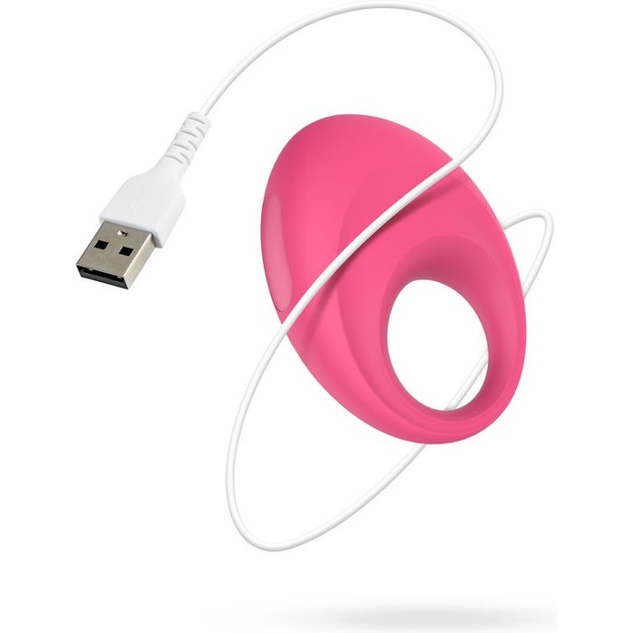 Розовое интерактивное эрекционное виброкольцо Leo - EasyConnect. Фотография 10.