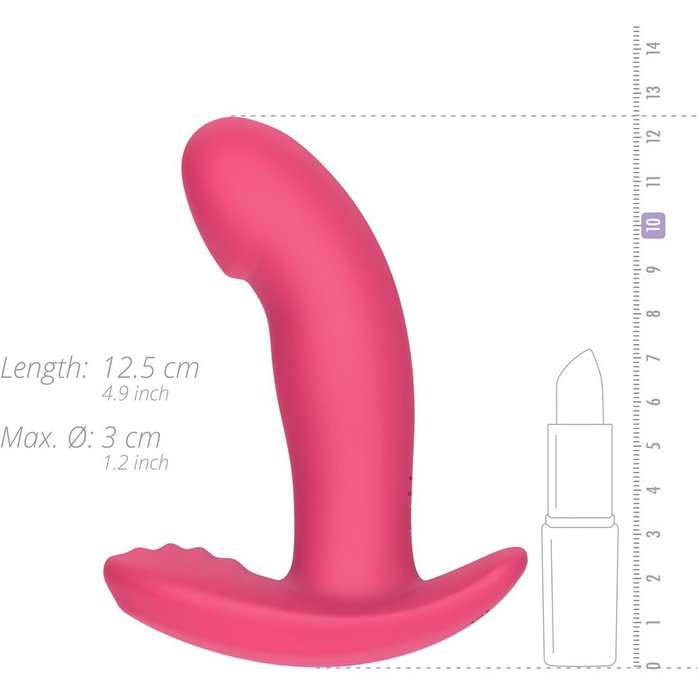 Розовый интерактивный вибромассажёр для ношения Ivy - 12,5 см - EasyConnect. Фотография 9.