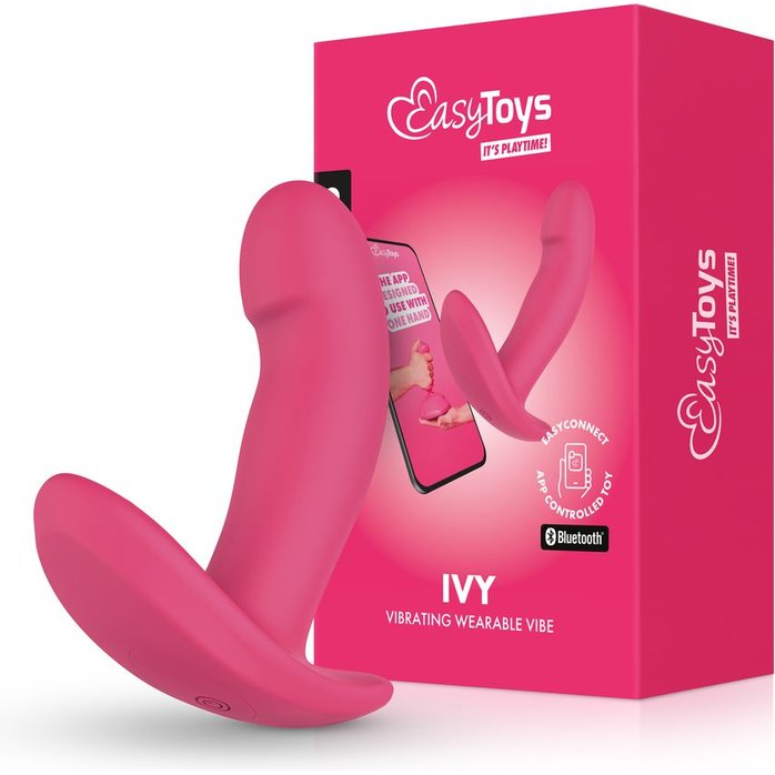 Розовый интерактивный вибромассажёр для ношения Ivy - 12,5 см - EasyConnect