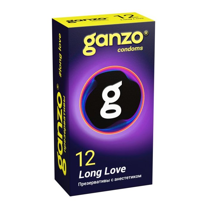 Презервативы с анестетиком для продления удовольствия Ganzo Long Love - 12 шт