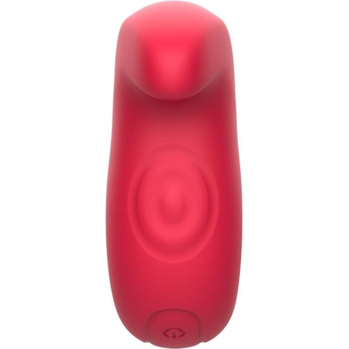 Красный клиторальный массажер с функцией постукивания. Фотография 4.