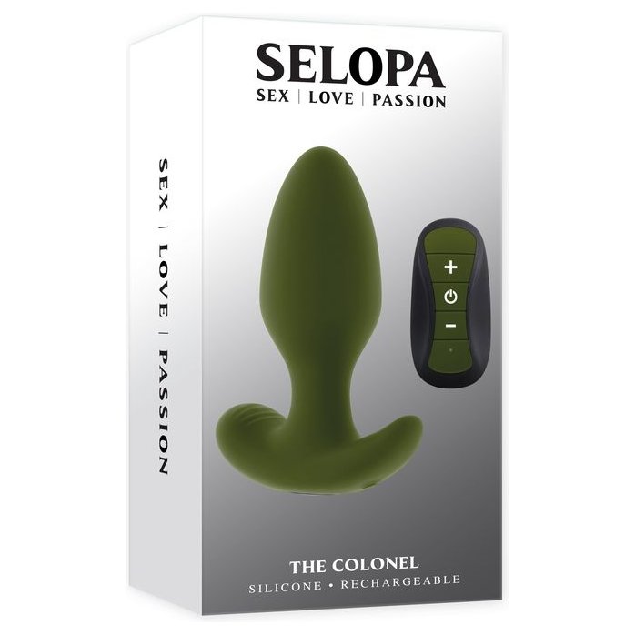 Анальная вибропробка The Colonel цвета хаки - 10,2 см. Фотография 2.
