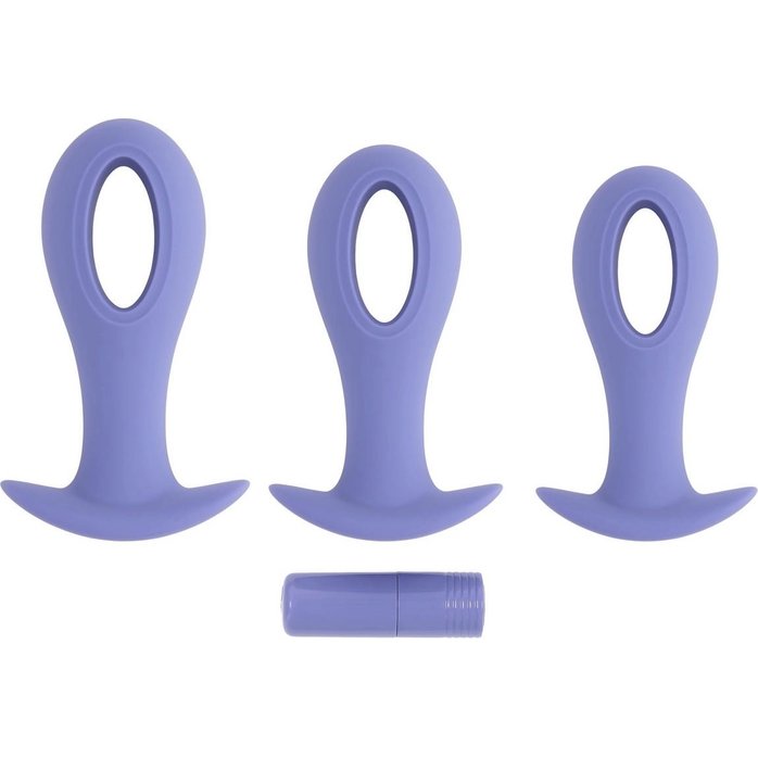 Набор из 3 анальных пробок с вибропулей Hole Punch Plug Set