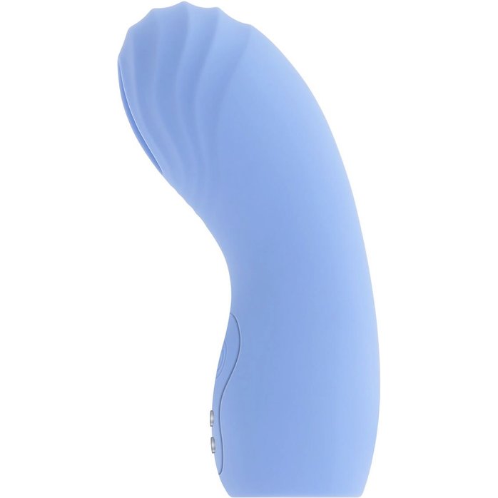 Голубой рельефный вибромассажёр на палец Good Point. Фотография 4.