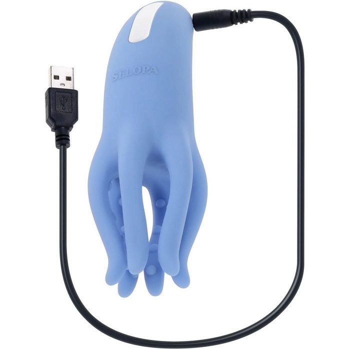 Голубой вибромассажёр Tentacle Tickler. Фотография 7.