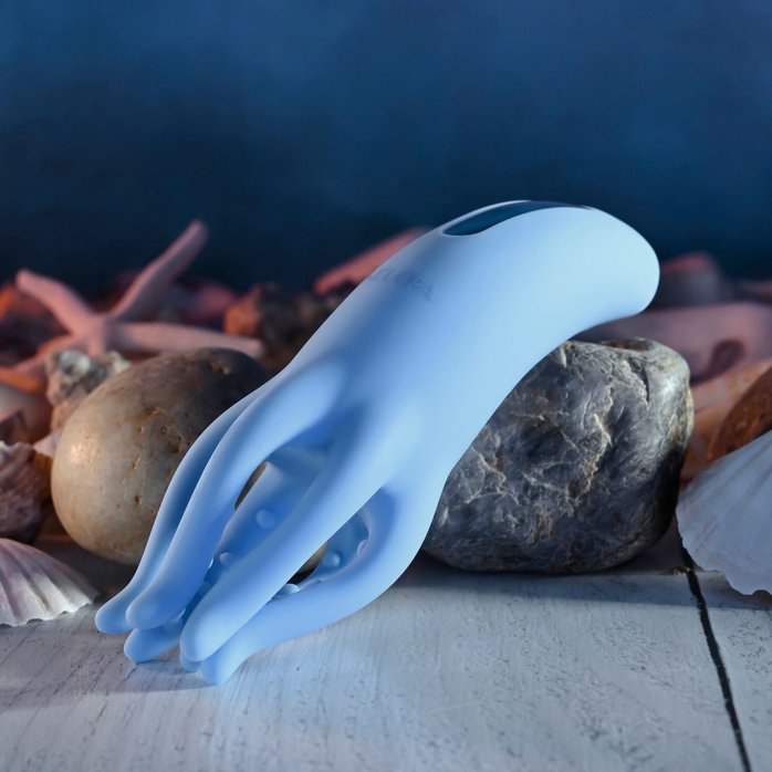 Голубой вибромассажёр Tentacle Tickler. Фотография 9.