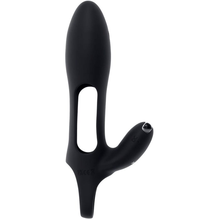 Черная насадка на пенис с вибрацией Nautilus. Фотография 6.