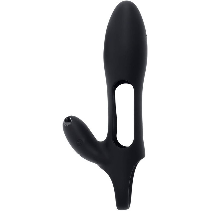 Черная насадка на пенис с вибрацией Nautilus