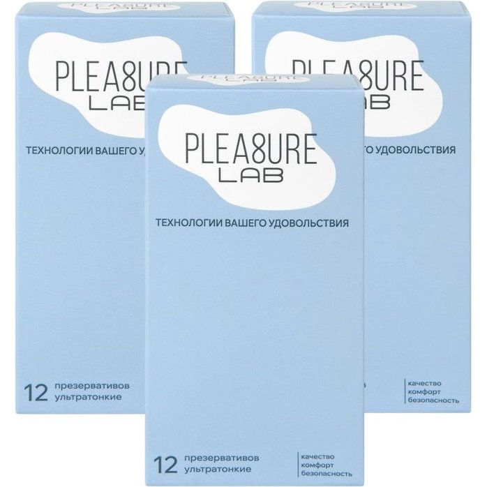 Набор из 3 упаковок ультратонких презервативов Pleasure Lab (по 12 шт.)