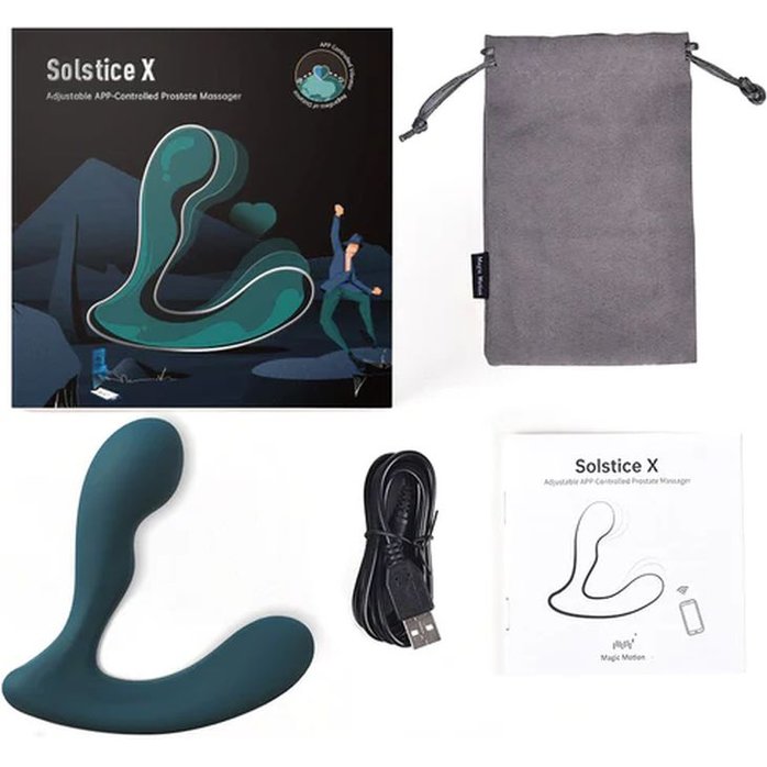 Темно-бирюзовый вибромассажер простаты Solstice X. Фотография 3.