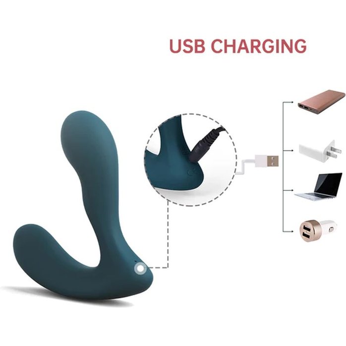 Темно-бирюзовый вибромассажер простаты Solstice X. Фотография 4.