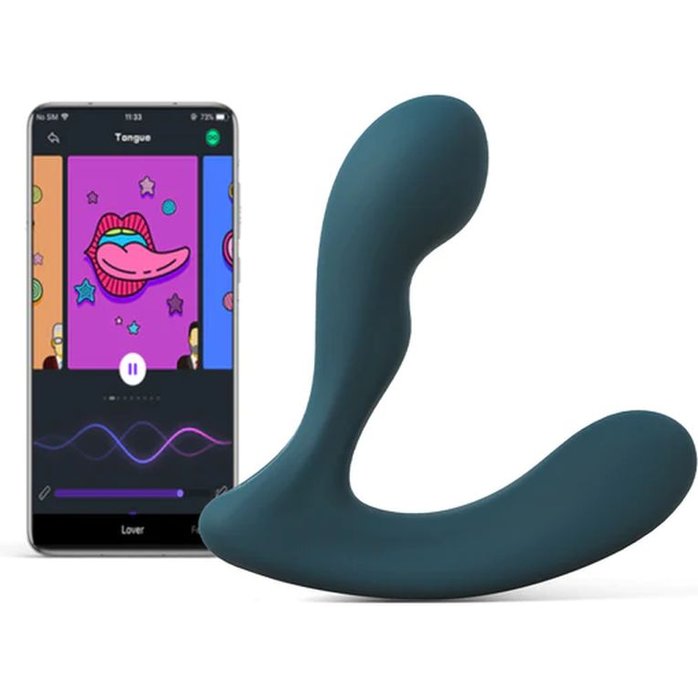 Темно-бирюзовый вибромассажер простаты Solstice X