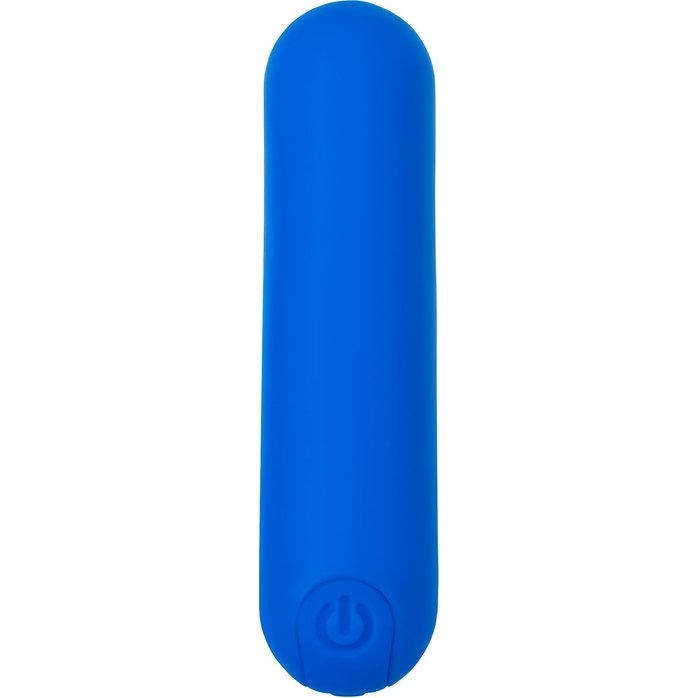 Синяя силиконовая перезаряжаемая вибропуля Nep - 8 см. Фотография 2.