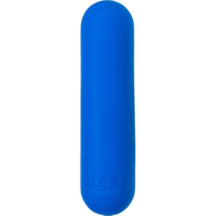 Синяя силиконовая перезаряжаемая вибропуля Nep - 8 см. Фотография 3.