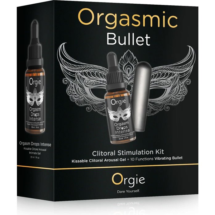 Набор Orgie Orgasmic Bullet: вибропуля и возбуждающий гель Orgasm Drops Intense. Фотография 2.