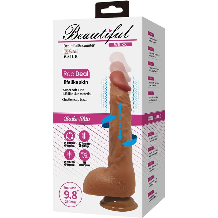 Реалистичный вибратор с ротацией Wilks - 25 см. Фотография 2.