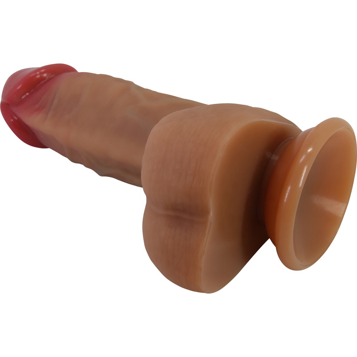 Телесный фаллоимитатор из жидкого силикона Curtis - 17,3 см - Pretty Love. Фотография 7.