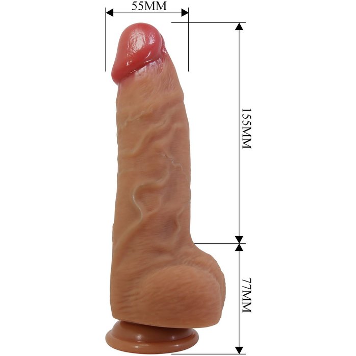 Телесный фаллоимитатор из жидкого силикона Najm - 23,2 см - Pretty Love. Фотография 7.