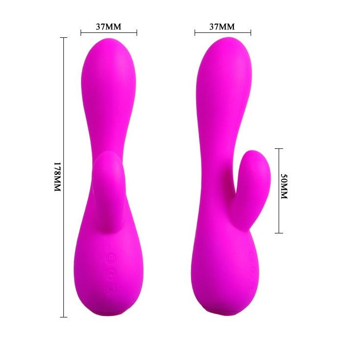 Лиловый вибратор-кролик Simon - 17,8 см - Pretty Love. Фотография 7.