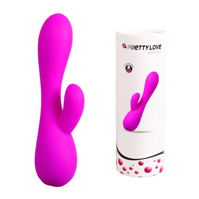 Лиловый вибратор-кролик Simon - 17,8 см - Pretty Love