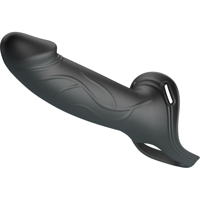 Черный полый мужской страпон London - 16,8 см - Pretty Love. Фотография 4.