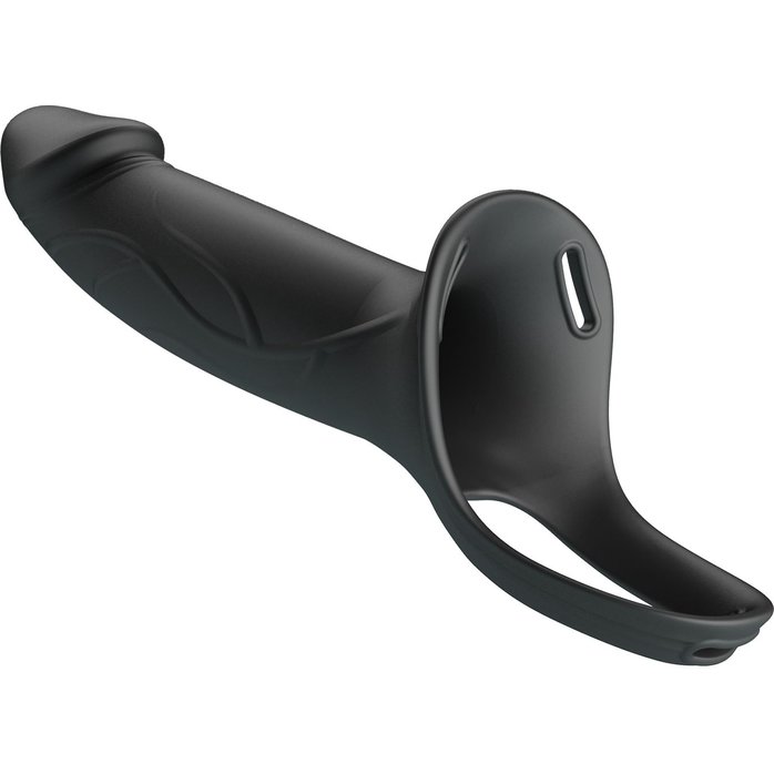 Черный полый мужской страпон London - 16,8 см - Pretty Love. Фотография 5.