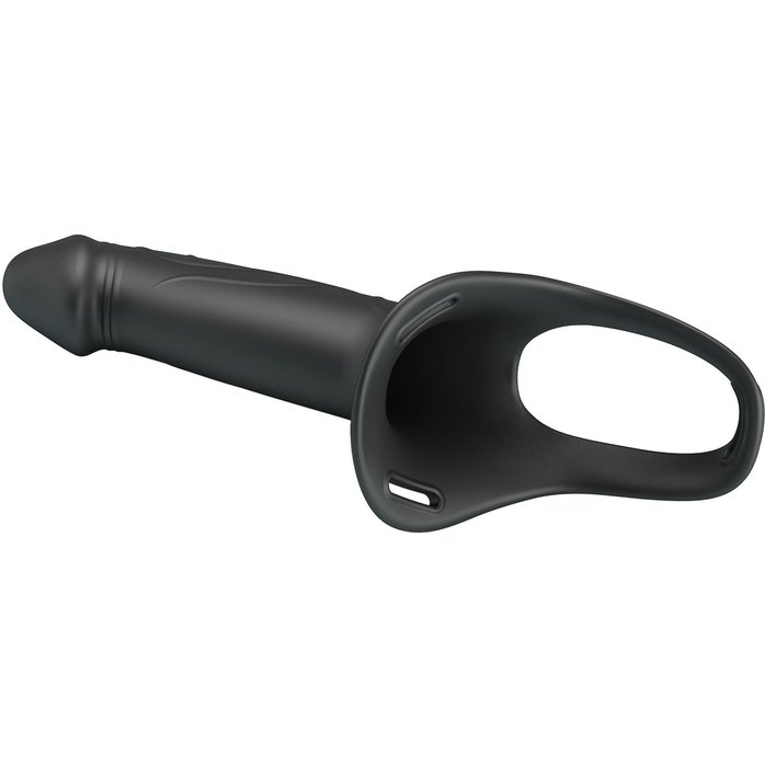 Черный полый мужской страпон London - 16,8 см - Pretty Love. Фотография 6.