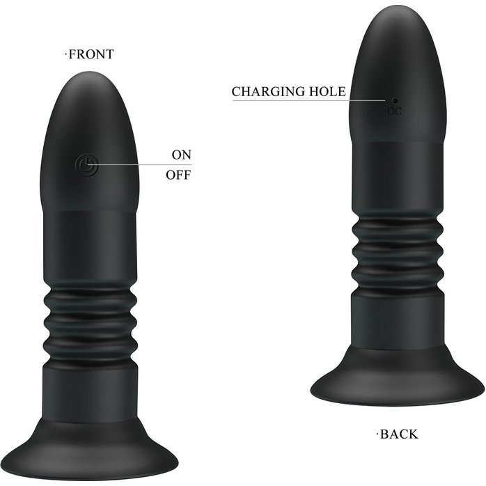 Черный анальный вибростимулятор с пультом ДУ - 13,8 см - Mr.Play. Фотография 4.