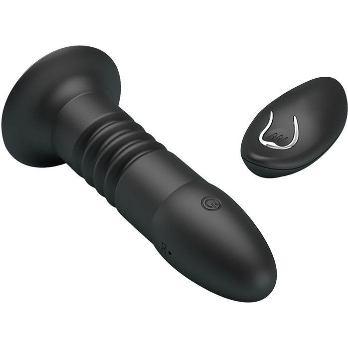 Черный анальный вибростимулятор с пультом ДУ - 13,8 см - Mr.Play. Фотография 5.