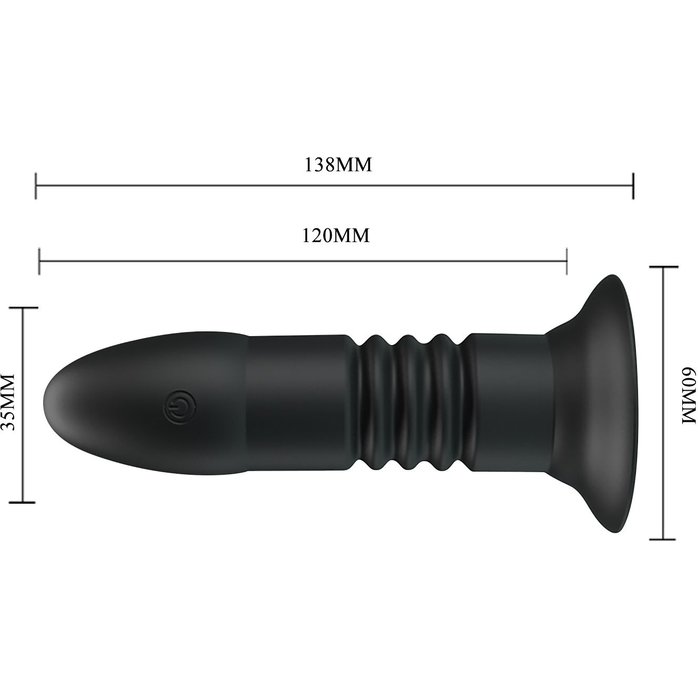 Черный анальный вибростимулятор с пультом ДУ - 13,8 см - Mr.Play. Фотография 7.