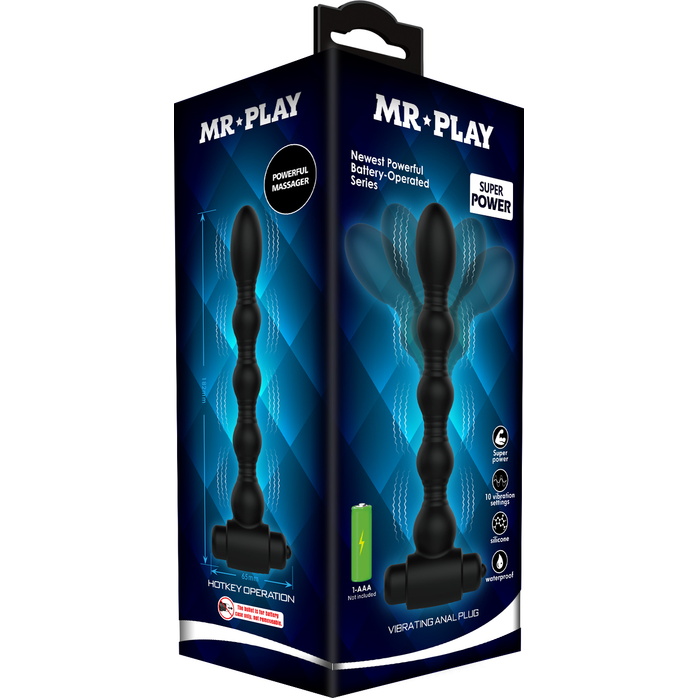 Черный анальный вибростимулятор - 18,2 см - Mr.Play. Фотография 9.