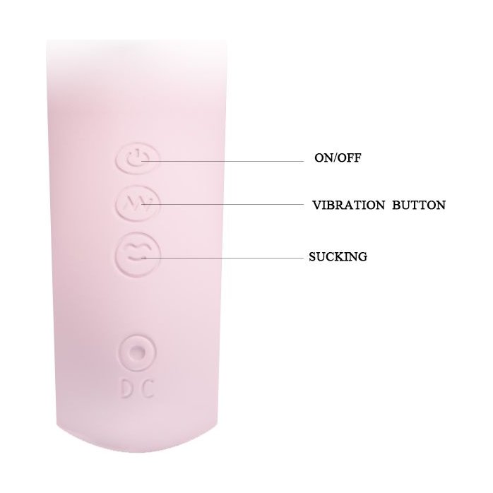 Нежно-розовый вибратор Nicola с вакуумной клиторальной стимуляцией - 24 см - Pretty Love. Фотография 7.