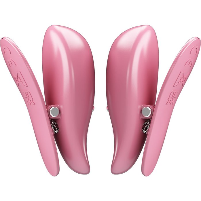 Розовые вибромассажеры для сосков с пультом ДУ Cayley - Pretty Love. Фотография 5.