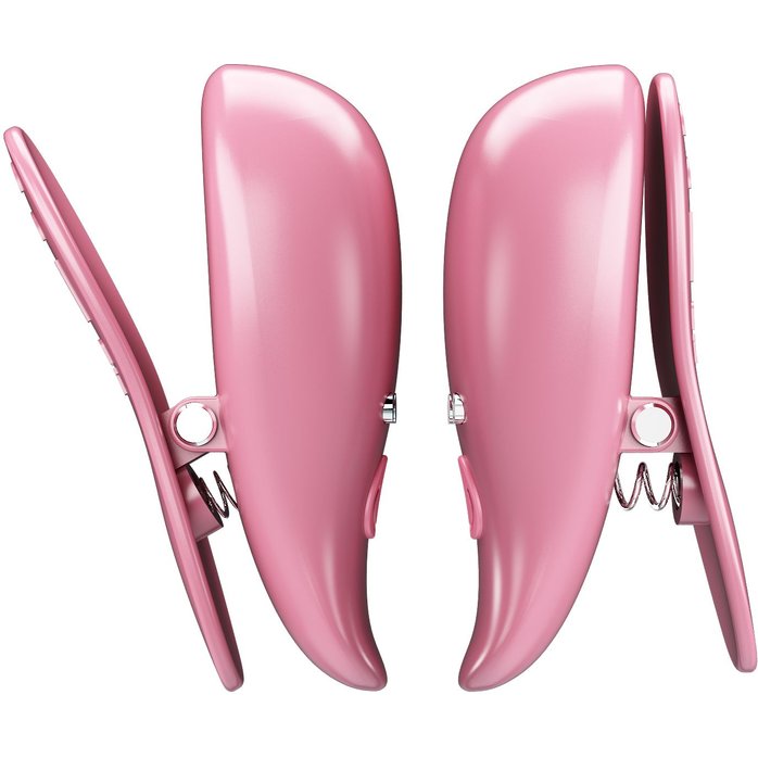 Розовые вибромассажеры для сосков с пультом ДУ Cayley - Pretty Love. Фотография 6.
