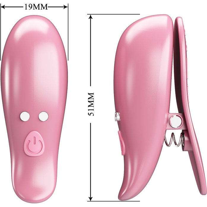 Розовые вибромассажеры для сосков с пультом ДУ Cayley - Pretty Love. Фотография 8.