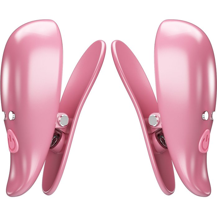 Розовые вибромассажеры для сосков с пультом ДУ Cayley - Pretty Love