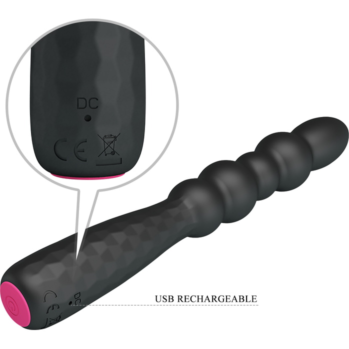 Черный гибкий анальный вибратор - 18,5 см - Mr.Play. Фотография 8.