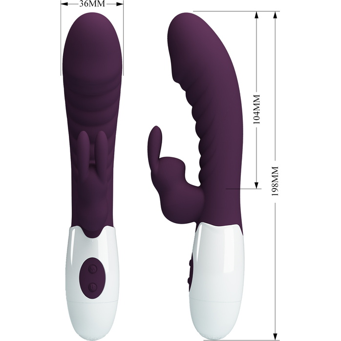 Фиолетовый вибратор-кролик Naughty Bunny - 19,8 см - Pretty Love. Фотография 2.